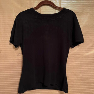 EMMA JAMES~ BLACK  BLOUSE~W BEAD DETAIL~ M